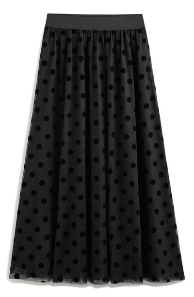 Shop Boden Polka Dot Tulle A-line Skirt In Black Spot