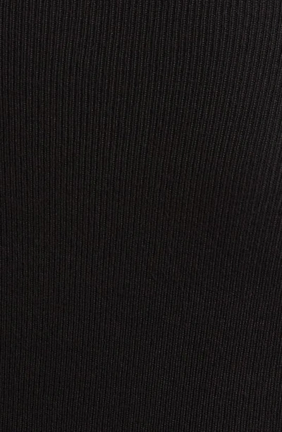 Shop Bebe Pointelle Panel Knit Long Sleeve Midi Dress In Black