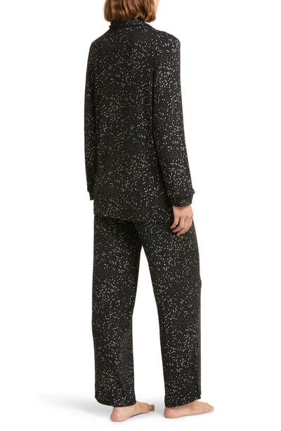 Shop Kickee Pants Print Long Sleeve Pajamas In Midnight Foil Constellations