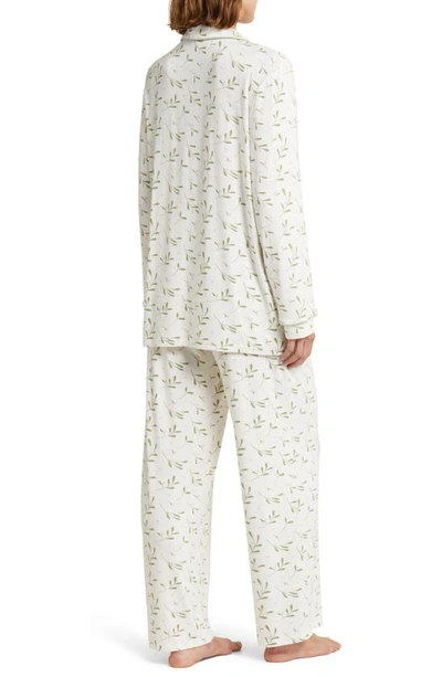 Shop Kickee Pants Print Long Sleeve Pajamas In Natural Mistletoe