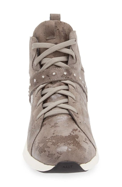 Shop Naot Oxygen Crystal Strap High Top Sneaker In Grey Marble Suede