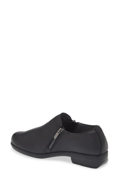 Naot Autan Zip Loafer In Soft Black Leather