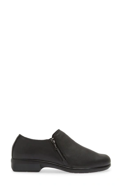 Naot Autan Zip Loafer In Soft Black Leather