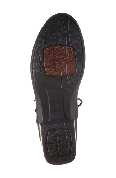 Naot Alize Zip Combat Boot In Soft Black Leather