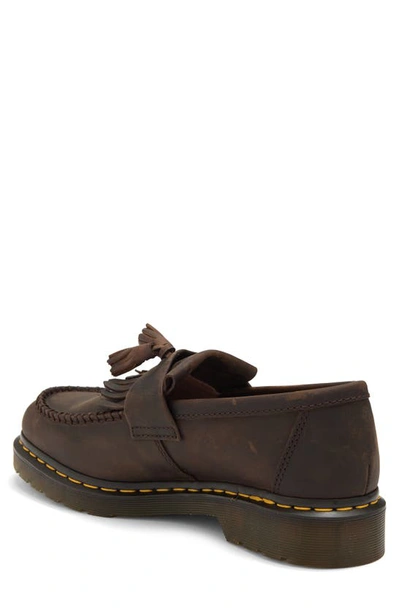 Dr. Martens' Adrian Crazy Horse Leather Tassel Loafers In Dark Brown