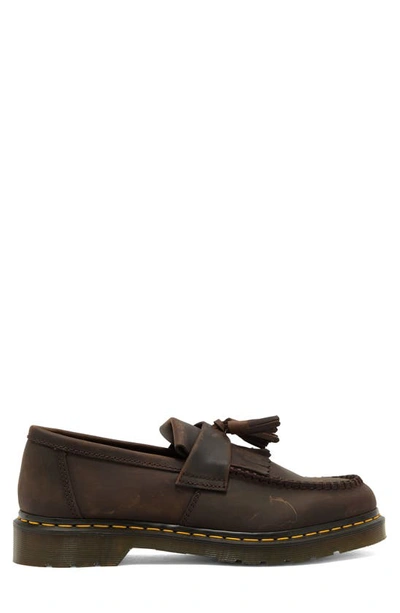 Dr. Martens' Adrian Crazy Horse Leather Tassel Loafers In Dark Brown