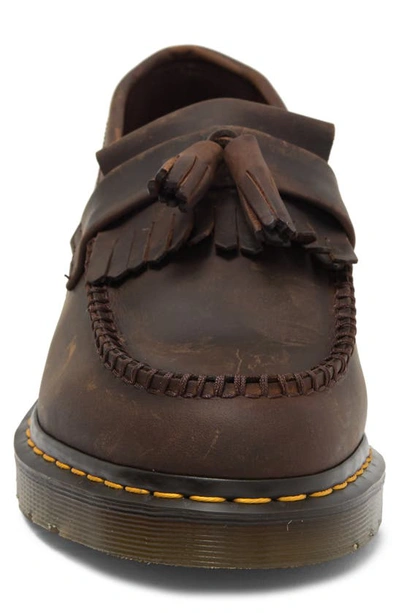 Dr. Martens' Adrian Crazy Horse Leather Tassel Loafers In Dark Brown