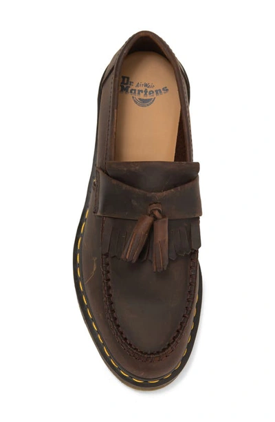 Dr. Martens' Adrian Crazy Horse Leather Tassel Loafers In Dark Brown