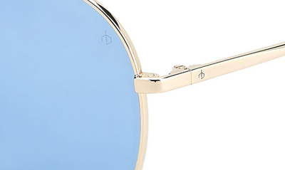 Shop Rag & Bone 59mm Aviator Sunglasses In Gold Beige/ Blue