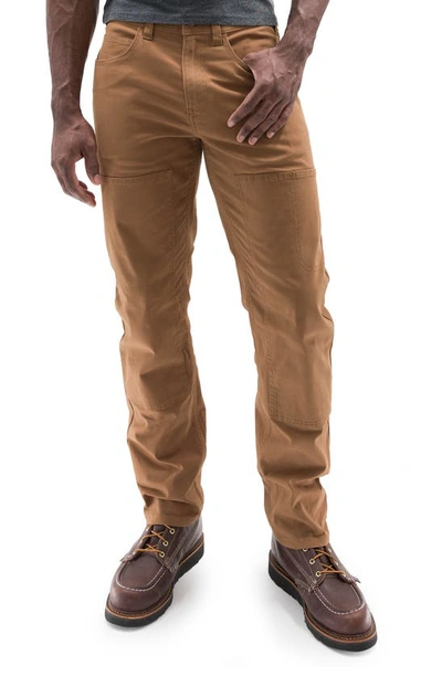 Shop Devil-dog Dungarees Stretch Cotton Carpenter Pants In Butterscotch