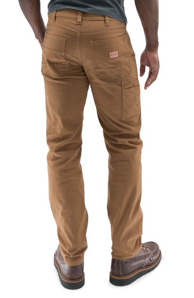 Shop Devil-dog Dungarees Stretch Cotton Carpenter Pants In Butterscotch