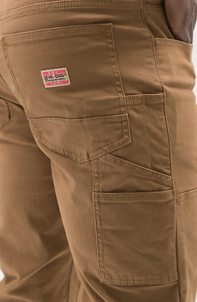 Devil-dog Dungarees Stretch Cotton Carpenter Pants In Butterscotch