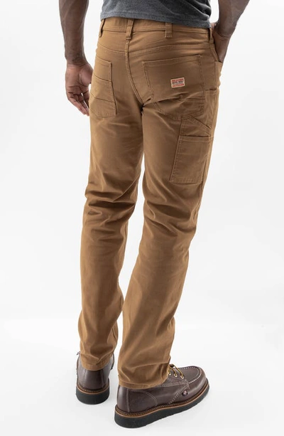 Shop Devil-dog Dungarees Stretch Cotton Carpenter Pants In Butterscotch