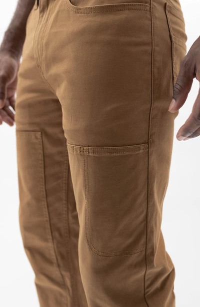 Shop Devil-dog Dungarees Stretch Cotton Carpenter Pants In Butterscotch