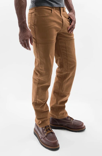 Shop Devil-dog Dungarees Stretch Cotton Carpenter Pants In Butterscotch