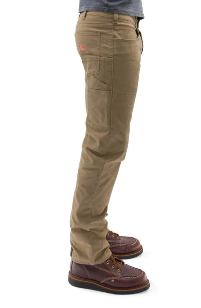 Shop Devil-dog Dungarees Stretch Cotton Carpenter Pants In Rugged Tan