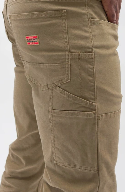 Shop Devil-dog Dungarees Stretch Cotton Carpenter Pants In Rugged Tan