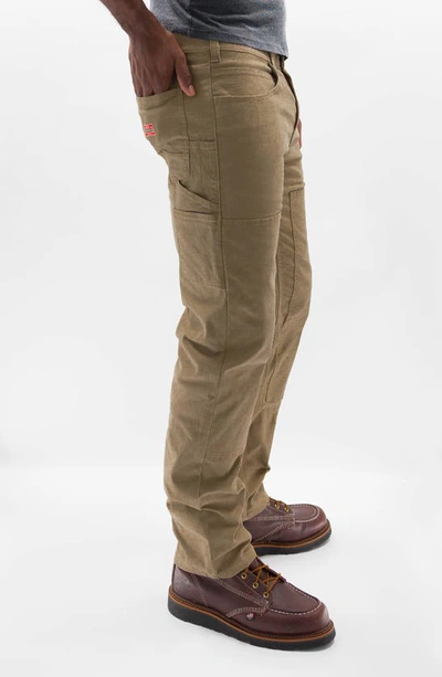 Shop Devil-dog Dungarees Stretch Cotton Carpenter Pants In Rugged Tan