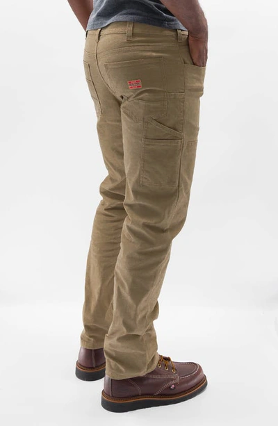 Shop Devil-dog Dungarees Stretch Cotton Carpenter Pants In Rugged Tan