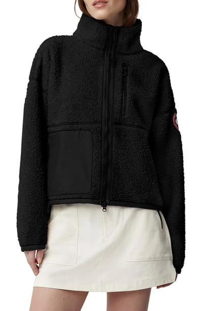 Shop Canada Goose Simcoe Wool Blend Fleece Jacket In Black - Noir