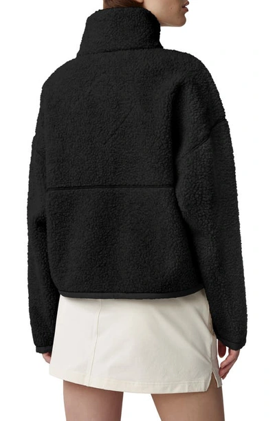 Shop Canada Goose Simcoe Wool Blend Fleece Jacket In Black - Noir