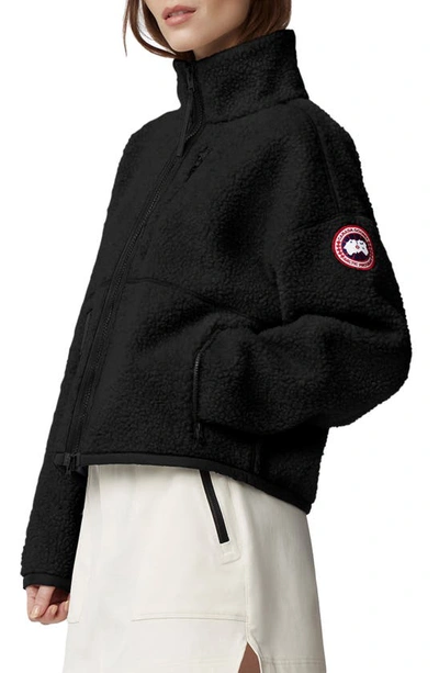 Shop Canada Goose Simcoe Wool Blend Fleece Jacket In Black - Noir