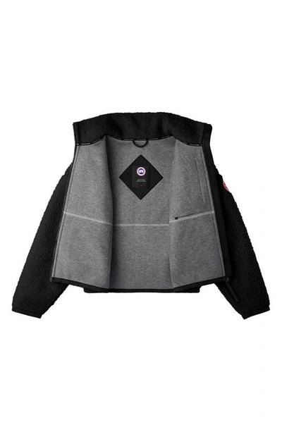 Shop Canada Goose Simcoe Wool Blend Fleece Jacket In Black - Noir