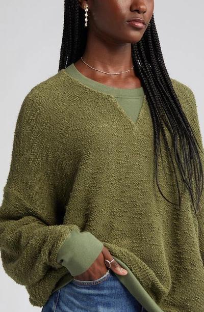 Shop Askk Ny Oversize Cotton Sweatshirt In Army