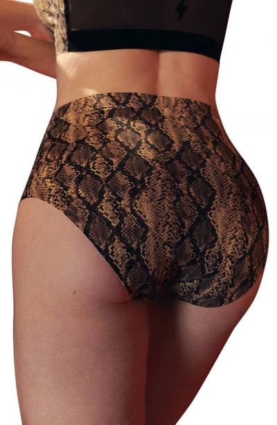 Shop Eby Assorted 3-pack High Waist Panties In Python/ Black