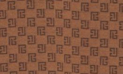 Shop Balmain Mini Monogram Tipped Jacquard Stretch Cotton Polo In Wgb Brown/ Multi
