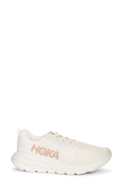 Shop Hoka Rincon 3 Running Shoe In Eggnog / Rose Gold