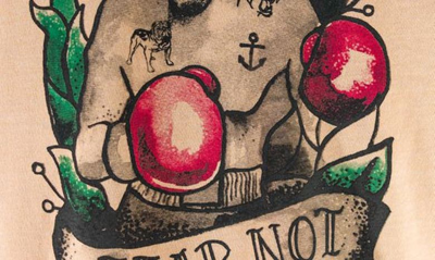 Devil-dog Dungarees Fear Not Graphic T-shirt In Heather Tan