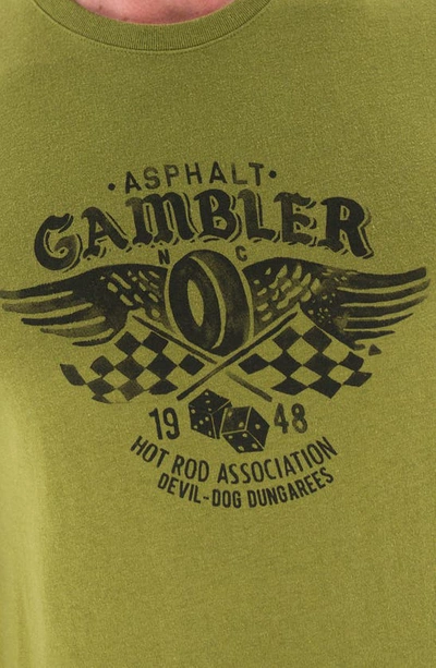 Shop Devil-dog Dungarees Gambler Graphic T-shirt In Green