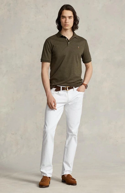 Shop Polo Ralph Lauren Cotton Polo In Wilson Olive Heather