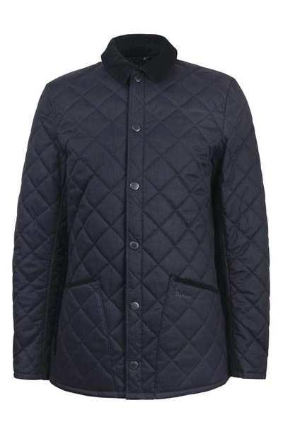 Shop Barbour Heritage Liddesdale Check Quilted Jacket In Navy