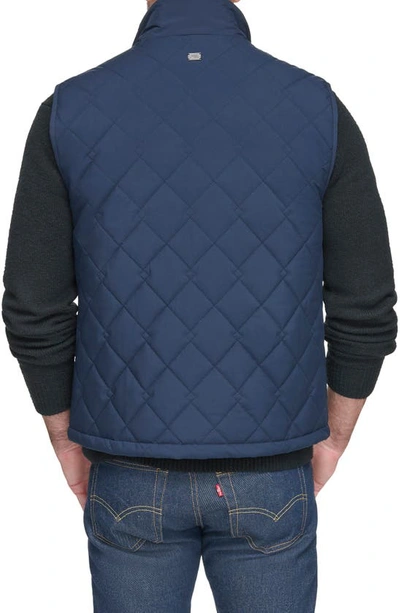 Andrew Marc Barnet Water Resistant Quilted Vest In Ink