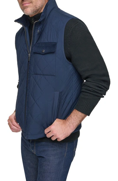 Shop Andrew Marc Barnet Water Resistant Quilted Vest In Ink