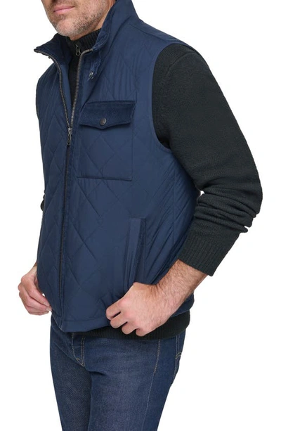 Andrew Marc Barnet Water Resistant Quilted Vest In Ink