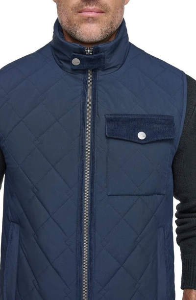 Shop Andrew Marc Barnet Water Resistant Quilted Vest In Ink
