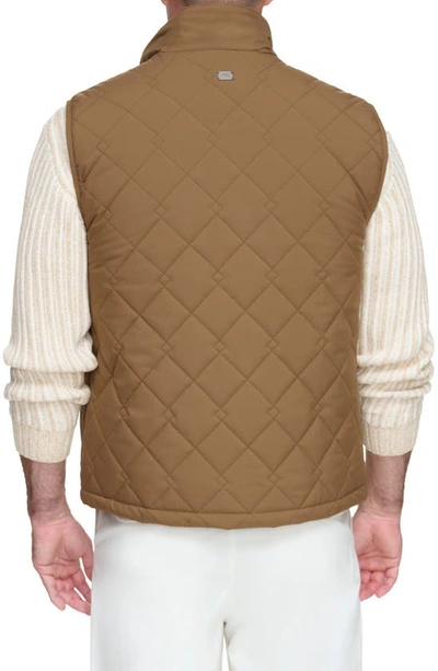 Andrew Marc Barnet Water Resistant Quilted Vest In Sepia