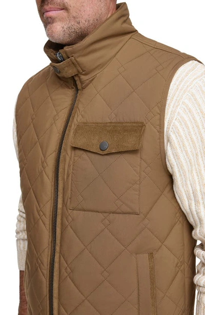 Shop Andrew Marc Barnet Water Resistant Quilted Vest In Sepia