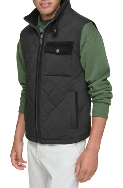 Andrew Marc Barnet Water Resistant Quilted Vest In Black