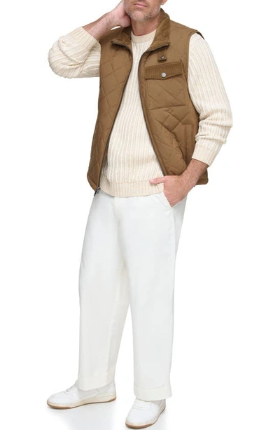 Andrew Marc Barnet Water Resistant Quilted Vest In Sepia