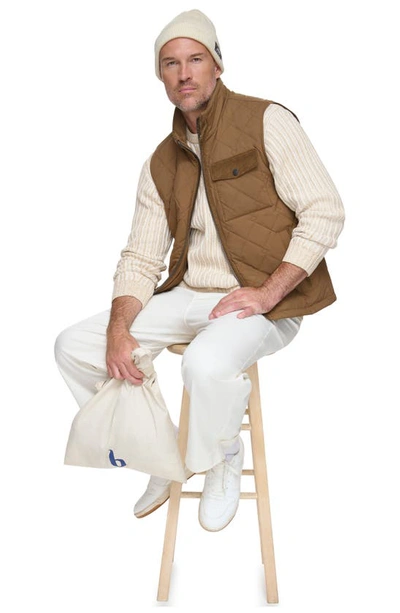 Andrew Marc Barnet Water Resistant Quilted Vest In Sepia