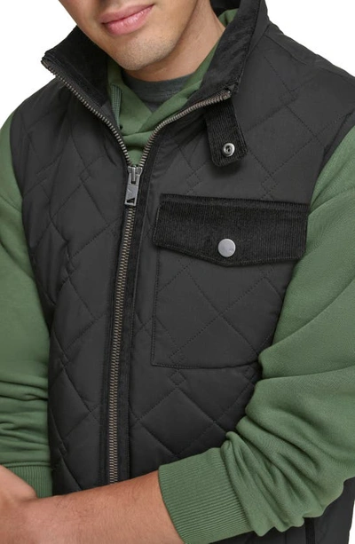 Shop Andrew Marc Barnet Water Resistant Quilted Vest In Black