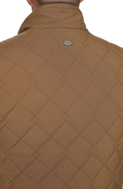 Andrew Marc Barnet Water Resistant Quilted Vest In Sepia