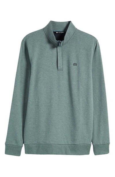 Travismathew Cloud 2.0 Quarter Zip Pullover In Heather Balsam