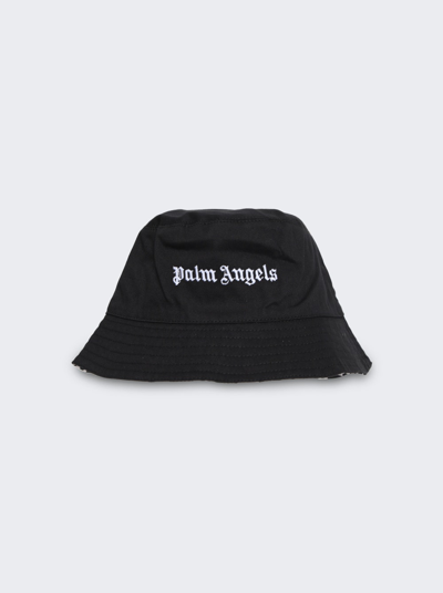 Shop Palm Angels Damier Logo Double Buckethat In Black