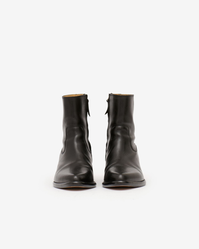 Shop Isabel Marant Delix Bovine Leather Ankle Boots In Black