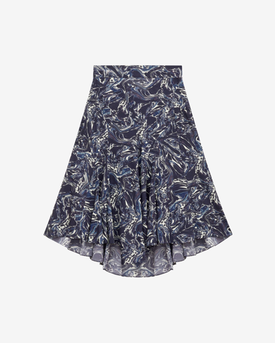 Shop Isabel Marant Toscane Silk Skirt In Blue